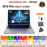 Laptop Ninkear N16 Pro 16 cali Intel i7-12700H 16GB DDR4+1TB SSD 2.5K IPS 120Hz Rozruchowanie na bazie twarzy Notebook do biura WiFi 6 Komputer do
