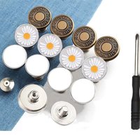 10/20/30/40pcs Adjustable Jean Buttons Replacement Metal Jeans Buttons No Sew Removable For Jeans Pants Bags Denim Clothing