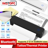 Portable A4 Mini Thermal Printer Inkless Wireless 1500mAh Bluetooth USB Type-C For Android iOS Office Work Home School Travel