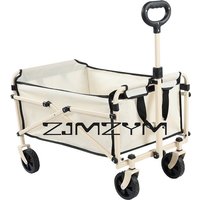 80L Large Capacity Foldable Handcart Multifunction All-terrain Camping Hiking Cart Adjustable Shopping Cart With Long Handle
