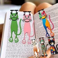 3PCS Creative Hollow Acrylic Flat Cat Bookmark Student Cartoon Animal Bookmark Cute Cat Bookmark Notebook