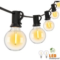 G40 Outdoor Garland String Lights Shatterproof Waterproof Plastic Led Bulb Vintage Connectable Patry Patio Decor Light Chain