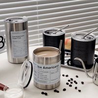 600ML Stainless Steel Coffee Cup Thermoses Double Wall Vacuum Flask Insulated Cup Portable Ice American Coffee Mug Water Bottle