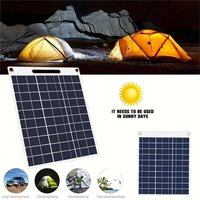 Waterproof 5V Dual USB Portable Solar Panel Charger Polycrystalline Silicon for Outdoor Camping Phone Charging with Carabiners