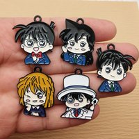 10pcs Cartoon Anime Charm for Jewelry Making Enamel Necklace Earring Pendant Diy Accessories Making Alloy Metal Black Plated