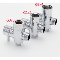 3 Way Diverter Valve T Adapter Converter Chrome For Shower Head Diverter Valve Three-way Water Distribution Valve