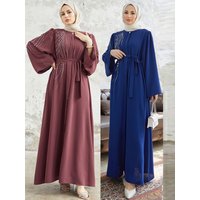 Ramadan Eid Dubai Elegant Abaya Kebaya Islam Muslim Kaftan Modest Dress For Women Robe Musulmane Caftan Marocain Femme Vestidos