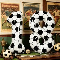 Black and white football digital balloon 0-9,40 inch giant digital balloon sports themed gift, birthday party anniversary decor
