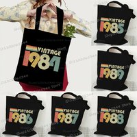 Vintage 1985 40th Birthday Shoulder Bag Women Men Eco Durable Shopping Bag Casual Retro 1980 To 1989 Canvas Classics Tote Bags