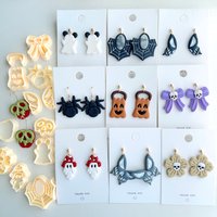 Halloween Stud Polymer Clay Cutters | Halloween Clay Cutters | Clay Earring Cutters | Polymer Clay Cutter for Jewelry Making