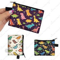 Cute Cartoon Dinosaur Graphic Print Coin Purses Women Wallets Children Money Bags Kids ID Card Key Earphones Holder Gift