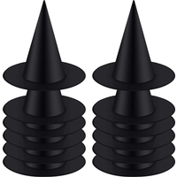 12 pièces Halloween sorcière chapeau casquette suspendu sorcière chapeau Costume accessoire pour Halloween fête faveur, noir