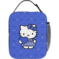 Blue Hello Kitty Insulated Lunch Bag Cooler Bag Lunch Container High Capacity Tote Lunch Box for Men Women Work Outdoor