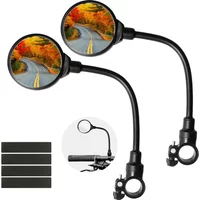 Adjustable Rearview Mirror Bicycle Rearview Handlebar Mirrors 360 Rotatable for Mountain Road Bike Motorcycle Bendable Hose