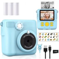 kids camera instant print 1080P Portable Kids Camera with 32GB Card3 and Rolls Photo Paper , Perfect Gift for Toddlers