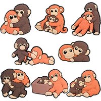 8pcs Monkey Series Shoe Charms For Slides Sandals,PVC Shoe Decorations Accessories For Christmas Birthday Gift