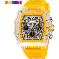 SKMEI 2305 Fashion Quartz Sports Watch Men's Waterproof Chronograph Calendar Transparent Case Watch Men's Business Watch reloj