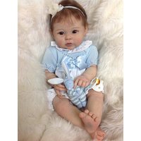 NPK 20inch Already Painted Finished Reborn Doll Raven Lifelike Soft Touch Baby Girl Doll 3D Skin Visible Veins with Root Hair