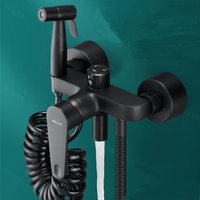 Bathroom Shower Faucet With Spray Gun Brass Hot Cold Water Dual Spout Mixer Tap For Bathroom Splitter Bath Shower Basin