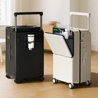 Front-Opening Luggage with Five Wheels 20-30 Inch Thickened Wide Handle Suitcase Large Capacity Carry-On Travel Suitcase