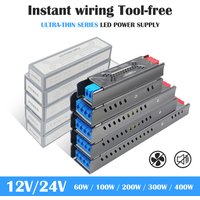 AC 110V 220V 230V to DC 12V 24V Power Supply 60W 100W 200W 300W 400W Thin Lighting Transformers CCTV/LED Strip Adapter Driver
