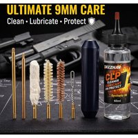 9mm .38 .357 Cal Pistol Cleaning Kit 8pcs Portable Handgun Clean Tool Set with Rod Brushes Pocket Size Gun Maintenance Kit
