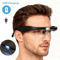 3.5X/5X Headband Magnifier USB Rechargeable Magnifying Glasses with Led Lights Eyeglass Magnifier for Reading Repair Soldering
