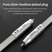 hifi pure silver cable with rhodium plated platinum plug coaxial audio cable 75 Ω cable output SPDIF digital decoding amplifier