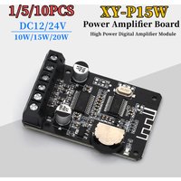 1/5/10Pcs XY-P15W Stereo Bluetooth 5.0 Power Amplifier Board DC12V/24V 10W/15W/20W High Power Digital Amplifier Module