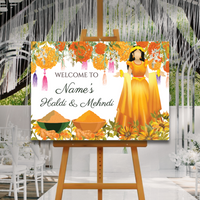 Personalised Mehndi Welcome Signs Mehendi Henna Umbrella Desi Wedding Decor sign