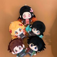 10cm Anime Demon Slayer Surrounding Plush toys doll keychain pendant kawaii pp cotton filling couple bag decoration gift