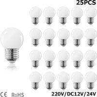 Plastic Milky Globe Led Bulb PC G45 SMD White E27 220V 12V 24V String Light Bulb 2W 3W 5W Garden Party Ball Lamps