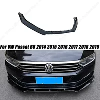 For VW Passat B8 2014 2015 2016 2017 2018 2019 Front Bumper Lip Splitter Spoiler Protector Body Kit Car Accessories Gloss Black