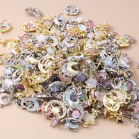 Leslie 5pcs Random Mix Exquisite Crystal Star Moon Charms Pendants for Jewelry Making Earrings Necklace DIY Bracelet Accessories