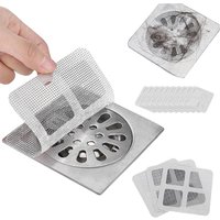 10-400pcs Bathroom Floor Drain Cover Self Adhesive Mesh Sticker Hair Catcher Anti Clog Sink Drain Strainer Filter Patch