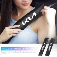 For KIA 1/2Pcs Carbon Fiber Car Seat Belt Cover Shoulder Pad Protector Cover Safety Belt Padding Pad Cushion Cerato Soul Venga