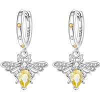 PANPOKI 925 Sterling Silver Yellow Bee Insect Earrings Original Jewelry Drop Earrings Jewelry Party Anniversary Gifts