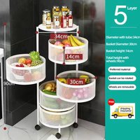 Metal Basket Kitchen Storage Multifunction Rotating Storage Baskets Rack Shelf Cube Fruit Vegetable Organizer with Wheels