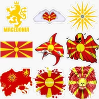 AliExpress NONE Macedonian MK Flag Map Sun Sticker Motorcycle Truck Book Wall Bicycle Van Window Car Glass Helmet Racing Decal Customizable