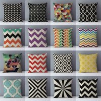 Quality Cozy Popular Geometric Couch Cushion Cover Home Decorative Pillows 45x45cm For Bed Seat Back Cushions Bedding Pillowcase