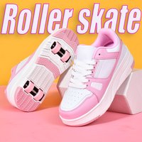 Children's Roller Skate Shoes Student Inline Skating Shoes grils 4-Wheel Deformation Boy's Skating Shoes