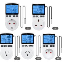LCD Digital Thermostat Timer Socket EU/US/FR/UK/AU Temperature Controller Outlet with Timer Switch Cooling Heating Sensor