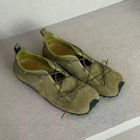 Vintage Casual Shoes Niche Design Drawstring Lace-Up Outdoor Flats