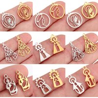 5Pcs Hollow Virgin Mary Charm Stainless Steel Angel Our Lady Pendant DIY Bracelet Earring Spain Catholics Craft Jewelry Making