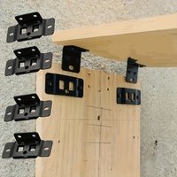 12-Piece Set of Fixed Iron Brackets, Two-In-One Black Furniture Shelf L-Shaped 90-Degree Connectors, Thickened Brackets, Home Improvement Hardware, Easy to Install Without Complex Tools