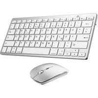 German QWERTZ Layout Bluetooth Keyboard Mouse Combo Ultra-Slim Mute Wireless Bluetooth Mouse for iPad iPhone iOS Android Windows