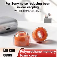 Liquid Silicone Foam Ear Tips for Sony WF-1000XM6 XM5 XM4 Earbuds Noise Cancelling Sponge Earplugs Orange Accessories