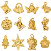 3pcs Stainless Steel Candy Xmas Tree Snowflower Handbag Charm Pendant for DIY Bracelet Necklace Earrings Jewelry Making Supplies
