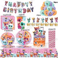 SuperKittyed Balloon Birthday Party Decoration Tableware Meow Cat Tablecloth Cup Plate Napkins Baby Shower kids Party Favors Sup