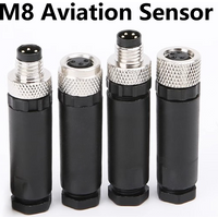 5/20PCS M8 3/4/5/6/8 Pin Sensor Connector Screw Male Female Threaded Plug Coupling Straight Aviation Eletrical Adapter